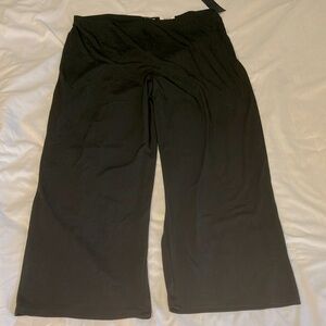 Alfani Womens Size XXL Wide Leg deep black Casual Knit Pants